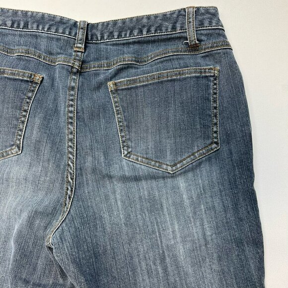 Jeanology Womens Straight Leg Jeans Blue Stretch Medium Wash Mid Rise Denim 8 - Picture 5 of 10